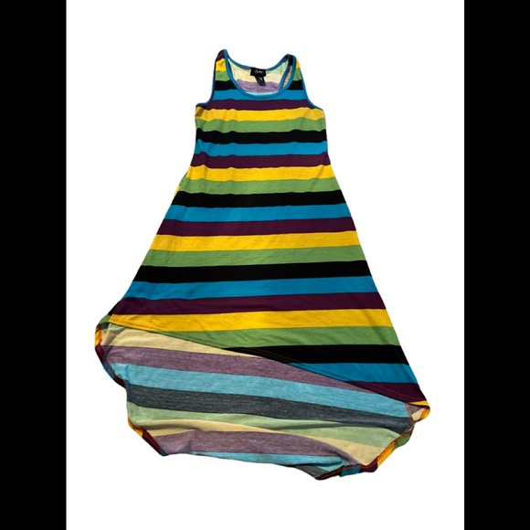 Chesley Dresses Chesley Womans Asymmetrical Stripped Maxi Dress